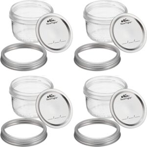 Wide Mouth Mason Jar 8 oz - (4 Pack)