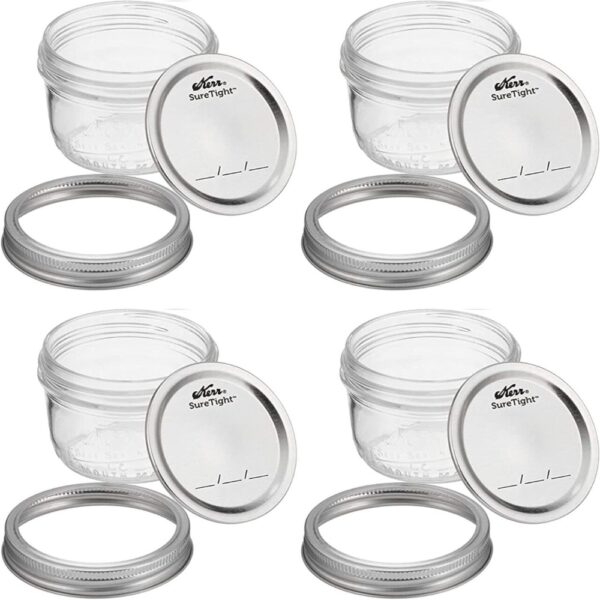 Wide Mouth Mason Jar 8 oz - (4 Pack)